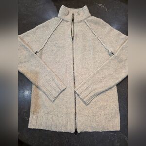 Marc Anthony Light Tan/Cream Zip-Up Sweater